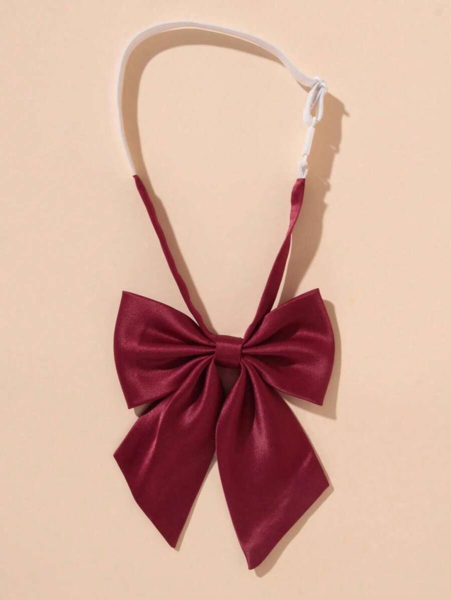 1 件纯红色可爱领结，时尚校园风格 - 彩色 - 查看 1