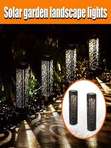 4pcs Solar Retro Hollow Garden Floor Lamp, Outdoor Path Light, 300mah,Automatic LED Halloween Christmas Decoration Landscape Light, Suitable For Yard, Garden, Path, Lawn, Street, Party Holiday Decoration500mah - Ánh sáng ấm áp - Xem 5