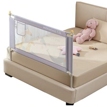 Barandilla portátil antidescenso para cama de niños 1.35M,tablero antichoque para bebé plegable para viaje de un alone side,fácil de instalar,decoraciones y regalos families para Baby Shower