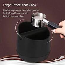 Coffee Knock Box With Silicone Coffee Tamper Mat, Coffee Grounds Container Disposal With Removable Knock Bar And Non-Slip Base, Espresso Knock Box Shock-Absorbent Knock Garbage Can Espresso For Home/Office