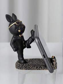 1pc Creative French Bulldog Decorative Figurine With Tray, Suitable For Living Room Decor, Creative Storage, Bedroom Decor, Office High-End Decor, Storage, Can Be Given As Anniversary Or Birthday Gift To Friends And Family