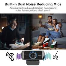 广角网络摄像头，120 度大视角 Spedal 920 视频会议摄像头，全高清 1080P 直播网络摄像头，内置麦克风，USB 网络摄像头，适用于 PC、笔记本电脑和台式机 - 黑色 - 查看 5