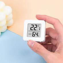 迷你家用除湿器温湿度计数字室内温湿度计，高精度显示，壁挂式，小巧便携 - 白色 - 查看 4