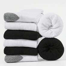 6 双/10 双男士休闲网球袜、迷你中筒袜、剪腿袜、白色网球袜、冬季网球袜、黑色网球袜、除臭、运动、透气（大码）、适合日常穿着、室内和室外。以及女士袜子 - 运动休闲袜