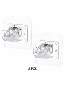 12/8/4pcs/Set PC Material Transparent Curtain Rod Hook Curtain Rod Clip Holder, Punch-Free Adhesive Bracket Clip, Cross-Bar Door Curtain Telescopic Rod Sticky Hook