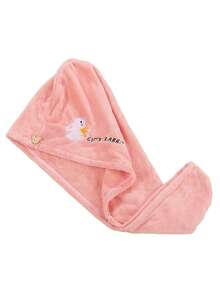 Cartoon bestickter Hut mit wehenden Haaren, Damen Badehaube mit wasserabsorbierender Dreieckskappe, wasserabsorbierende Haartrocknertücher, Damen Schnelltrocknende Haartücher, hochabsorbierende Korallsamt Damen Haartuchset, Schule, Reise, Urlaubsartikel, Haaraccessoires für Damen, Haare, Reise, Haarprodukte, Haarwerkzeuge, Harzeug, Friseur, Friseurzubehör, Friseursalon, Friseurausrüstung