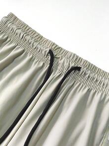 Women's Sports Pants Quick-Drying Leggings Drawstring Waist High-Stretch Home And Leisure Wear. - Khaki - View 5