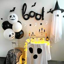 1/2 件万圣节桌布 - 圆形可爱鬼可洗桌布，不给糖就捣蛋桌裙装饰派对用品，万圣节摄影背景桌布，照片道具装饰礼品 - 多色 - 查看 9