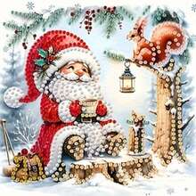 1 pièce Peinture de diamant - Motif Père Noël, 20*20cm/7,87po*7,87po/30*30cm/11,8*11,8po/40*40cm/15,7*15,7po, Art de diamant fait main DIY Kit de peinture de diamant point de croix, Cadeau décoratif, Cadeau d'anniversaire, Set de peinture de diamant en mosaïque pour débutants, Décoration de salon chambre à coucher, Cadeau d'art surprise, Sans cadre