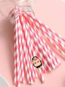 1/25Pcs Personalized Face Straws, Custom Cut-Out Photos Faces With Straws And Fixings, Fun For Birthdays And Parties, Personalized Tumbler Straw Toppers - Multicolor - View 13