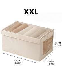 1 Large-Capacity Window Storage Box, Foldable Storage Box, Large-Capacity Storage Box, Fabric Storage Box, Clothing Storage And Sorting, Clothing Storage Separately, Clothing Cabinet Storage, Home Storage, Can Be Stacked, Saving Space, Thickening Materials, Not Easy To Deform, Stain-Resistant And Easy To Clean. - Grey - View 17