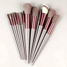 Luxury 13pcs Professional Makeup Brush Set Ergonomic Grip For Foundation, Eyeshadow, Blending, Hypoallergenic Travel Friendly Angled, Powder Brushes For Flawless Finish, With Storage Bag - Màu Hồng Tươi - Xem 3