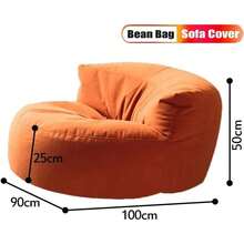 Bean Bag Chair Chenille Bean Bag Cover (No Filler)Washable Ultra Soft Pouf Ottoman Kids Adults Beanbag Chair Lazy Armchair Couch Floor Seating Living Room Furniture ( Color : Gray Green , Size : 100cm - 淺灰色 - 查看 2