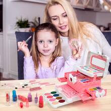 PINK AND WHITE - Girls' Children's Makeup Set, Washable Girls' Makeup Set, Washable Children's Makeup Set, Cosmetics Gift Set, Suitable As A Birthday Or Christmas Gift For Girls Aged 3 And Above. - Hồng - Xem 8