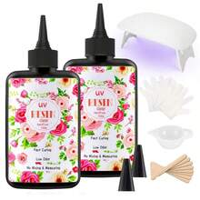 500g/300g/100g UV Resin Kit - Crystal Clear Epoxy Resin For Jewelry Making | Fast Curing Under UV Light | DIY Pendant, Earrings, Crafts | Bubble-Free, High Gloss - 16oz/472ml - View 7