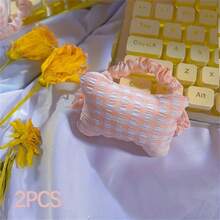 1/4 bucăți drăguțe de vară pentru sprijinul încheieturii mâinii - design moale din pluș în carouri cu bandă elastică, pernă ergonomică pentru tastatură și mouse pentru birou și jocuri, confort anti-oboseală, tampoane pentru mouse pentru birou