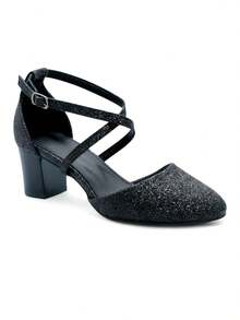 Zapatos de vestir de tacón alto cómodos para mujer - Negro - Ver 2