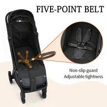 Lightweight Stroller, Foldable Stroller, Extended Zippered Sun Canopy, One-Touch Collection, Adjustable Backrest, Breathable Mesh Fabric, Easy To Carry, Suitable For Travel - Brown - View 8