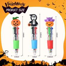 20pcs Halloween Mini Multicolor Ballpoint Pens, 1 Pack 4-Inch 1 Cute Halloween Round Pen, Pumpkin Witch Weird Skeleton Pens Suitable For Halloween Party, Trick Or Treat Filler, Birthday Gift - Multicolor - View 6