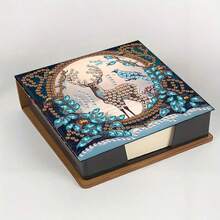 5D Diamant Malerei Set - Weihnachtselement Notizbuch Memo Box - Einzigartiges handgemachtes Geschenk, Diamant Kunst Set, asymmetrische runde Form, einzigartiges handgemachtes Geschenk für Büro und Schreibtisch Zuhause