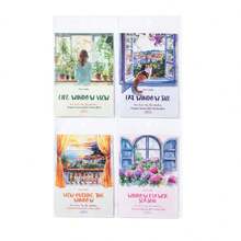 30 arkuszy naklejek PET z motywem krajobrazu, w stylu akwarelowym, seria "The One By The Window", ręcznie robione naklejki dekoracyjne do scrapbookingu - Wielokolorowe - Zobacz 11