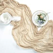 1/3/6pcs Yellow Cheese Cloth Table Runners, 10ft Long Semi-Transparent Boho Or Rustic Style Table Linens For Wedding Arch, Bridal Shower, Holiday Party Decor - Multicolor - View 53