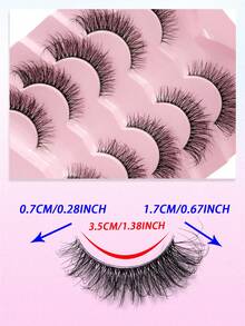 ENCHUW ENCHUW 5 Pairs Lashes With Clear Band Fluffy False Lashes Pack Natural Look False Eyelashes Wispy Eyelashes Curly Makeup Eyelashes For Daily Wear