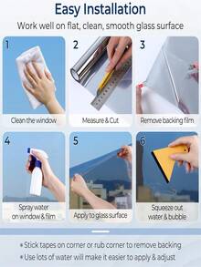 One Way Window Privacy Film, Window Tint For Home, Sun Blocking UV Heat Blocker, See Out Not In Reflective Mirror Film, Removable Static Cling Glass Door Coverings, Silve - White - View 10