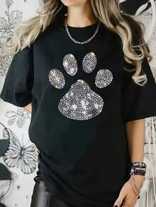 Camiseta Elástica para Mujer - Suéter Cómodo para Gimnasio, Looks Casuales y Formales - Cuello Redondo Todo el Año - Ropa Esencial Lavable a Máquina, Moda Versátil, Tejido Suave - Oscuro - Ver 1