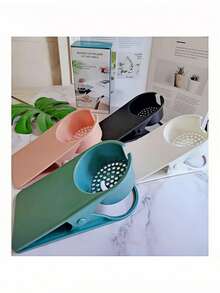 1pc Creative Water Bottle Holder And Desk Organizer. This Plastic Storage Holder Is Placed On The Edge Of The Desk And Serves As A Cup Holder For The Office Table. It Is Made Of High-Quality Plastic, Lightweight .