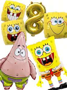 SPONGEBOB Spongebob SquarePants Themed Party! 0-9 Birthday Numbers, Customize Your Exclusive Birthday Or Anniversary, Decoration, Christmas, Valentine's Day, Carnival, Easter And Other Theme Festival On-Site Decoration Home Decor Christmas Decorations Room Decor