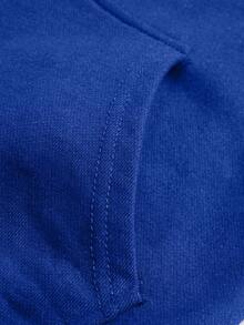 1pc Teen Girls Casual Versatile Workout Fleece Hooded Sweatshirt, Thick & Warm, Spring/Autumn/Winter - Blue - View 10
