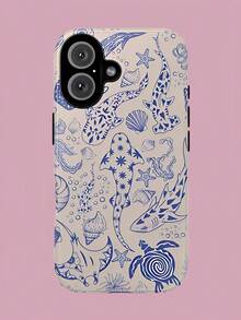 Marine Animal Whale Shark Protective Case Coral Reef Whale Shark Film Cover 2-In-1 Phone Case - Compatible With IPhone 16, 15, 14ProMax, 13, 13Pro, 13ProMax, 12, 12Pro, 12ProMax, 11, 11Pro, 11Pro And Galaxy S25/S25 Plus/S25 Ultra/S24/S24 Plus/S24 Ultra/S24 FE/S23/ S23+/S23 Ultra/S22/S22+/S22 Ultra/S21/S21+/S21 Ultra/S20 ULTRA/A71/A56/A55/A54/A53/A52/A34/A26/A15/A16/A14/A13/A06Maxand Is A Thoughtful Birthday Gift For Your Girlfriend, Boyfriend And Friends. - 彩色 - 查看 5