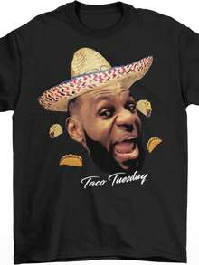 Bron Taco Tuesday Funny Los Angeles Basketball T-Shirt - 黑色 - 查看 1