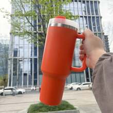 Taza de vacío de gran capacidad con diseño elegante - Retención superior del calor, diseño elegante, perfecto para el hogar, la oficina y los viajes - Naranja - Ver 8