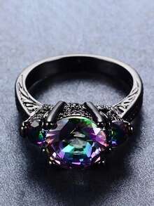 1 PC Charm Cubic Zirconia Ring For Men For Halloween Party Jewelry Gift