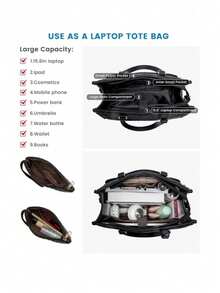 NEWHEY Lunch Tote Bag For Women, 15.6 Inch Laptop Bag With Insulated Lunch Compartment, Quilted Large Capacity Computer Handbag With Purse For Business, Work, Nurse, Office, Collage, Casual , Gifts For Women - Multicolor - View 4