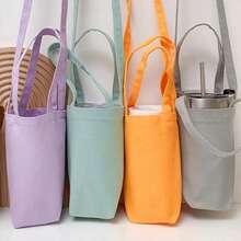 1 件可调节隔热氯丁橡胶水瓶套 - 隔热饮料、便携、双携带、肩带和手带、5 种尺寸可选、户外活动保护袋 - 黑色 - 查看 7