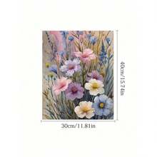 1 Set Mother's Day Beautiful Flowers DIY Painting By Numbers Unframed Kit, Home Decor For Living Room & Bedroom, Ideal Gift For Birthday & Holiday, 40*50CM - Pink - View 9