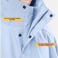 Płaszcz przeciwdeszczowy z kapturem unisex, odpowiedni do jazdy na rowerze na świeżym powietrzu, motocyklu, roweru, pieszych wędrówek, całkowicie wodoodporny, na deszczową pogodę