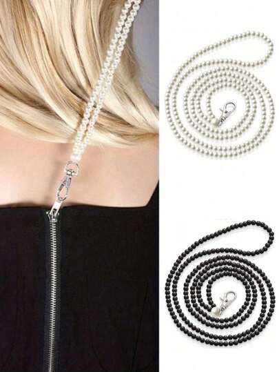 拉链辅助拉手，适用于长裙后拉链拉手，拉链拉下，衣服和靴子自己串珠服装辅助工具，配有简易拉链辅助拉手