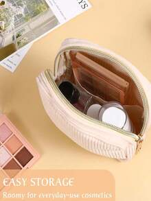 Túi đựng băng vệ sinh bằng vải nhung kẻ thanh lịch - Nhỏ gọn & Bền chắc, Khóa kéo, Có các màu Hồng, Xám, Đen và Be, Thích hợp cho du lịch và sử dụng hàng ngày, Vật dụng cần thiết khi đi du lịch | Khóa kéo thanh lịch | Vải bền, Vật dụng thiết yếu để đựng băng vệ sinh, Vật dụng bỏ túi - Nhiều màu - Xem 3