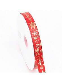 Merry Christmas! 2cm Polyester Ribbon With Gold Foil Stamping, Christmas Gift Wrapping Ribbon, Christmas Gift Decoration Ribbon
