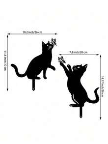 1 szt. Urocza sylwetka kota - trwała stal, dekoracyjna statua na zewnątrz dla miłośników zwierząt domowych - idealna do ogrodu, trawnika