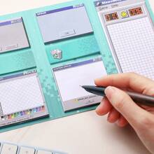 1 Set Vintage Computer Graphic Themed Sticky Notes, Includes 7 Computer Pattern Designs, Portable Student Memo Categorization Labels, Self-Adhesive & Reusable, Suitable For School, Office And Home, Perfect For Back To School Season And Vintage Stationery Enthusiasts - one-size - View 4