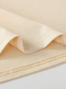 少女街头服饰数字图案 T 恤,拼色短袖 T 恤,适合学校/运动 - 杏色 - 查看 7