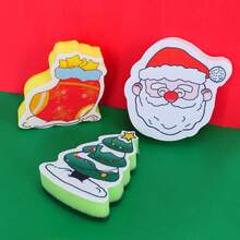 5/10/15 pièces d'éponges de nettoyage thème Noël, épaisses et durables, brosse à récurer pour casseroles, poêles, vaisselle