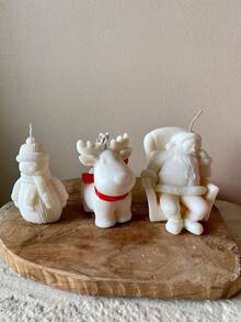 Christmas Elk Deer Silicone Candle Molds, Cute Reindeer Soap Mold, DIY Xmas Theme Resin Mould For Home Party Decoration, Christmas Eve Party Decoration And Holiday Gift