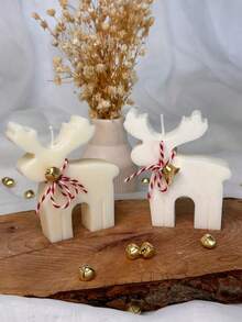 Christmas Elk Deer Silicone Candle Molds, Cute Reindeer Soap Mold, DIY Xmas Theme Resin Mould For Home Party Decoration, Christmas Eve Party Decoration And Holiday Gift