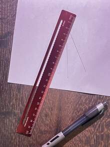 1 pezzo Riga in lega di alluminio spessa da 20 cm, con marcature chiare, durevole per uso scolastico e d'ufficio